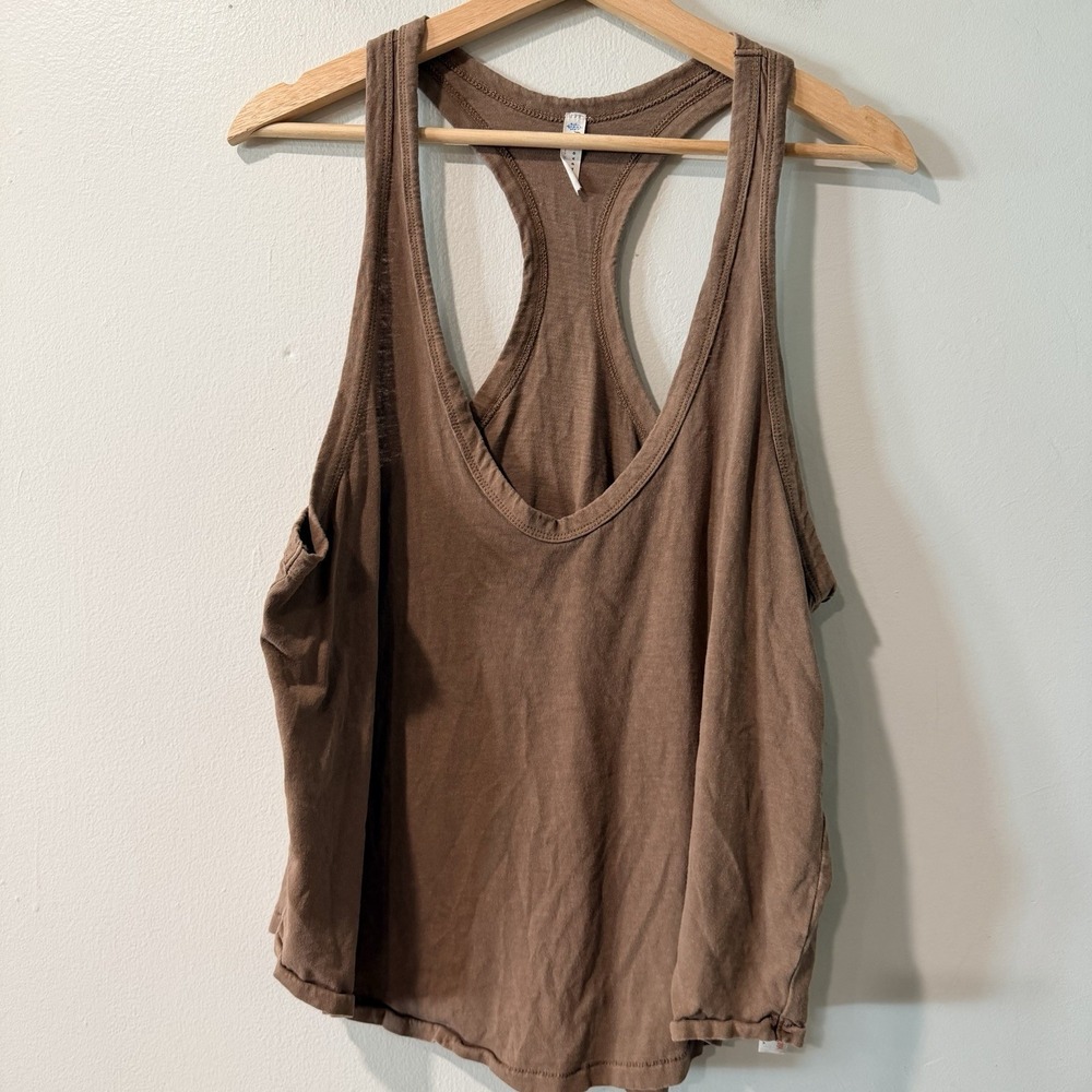 Free People FP Movement RUN Racerback Tank Top brown size Small